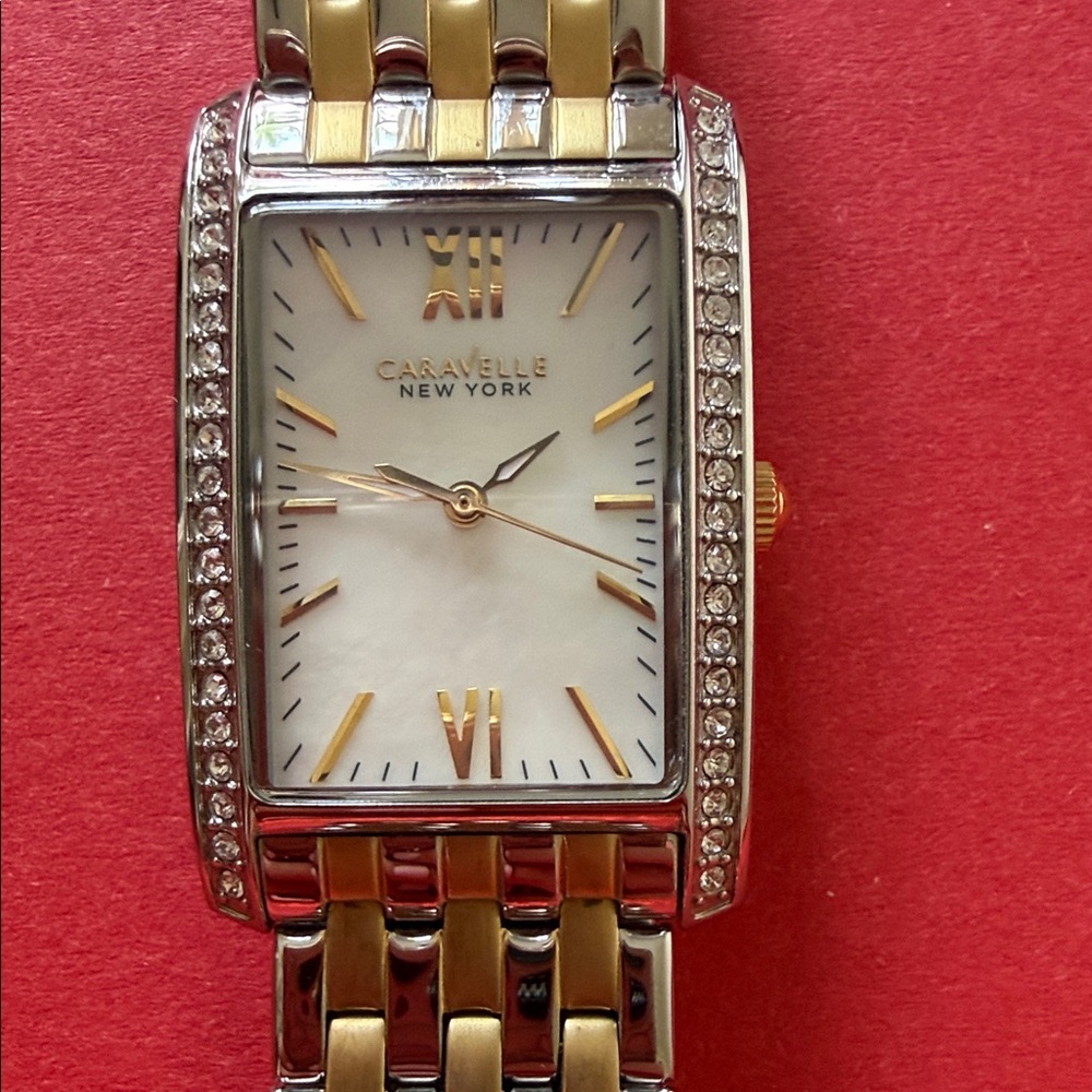 Caravelle New York Two-Tone Crystal Accent Women’s Watch - Gold & Silver - Picture 7 of 7